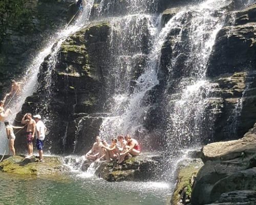 group at the waterfalls
